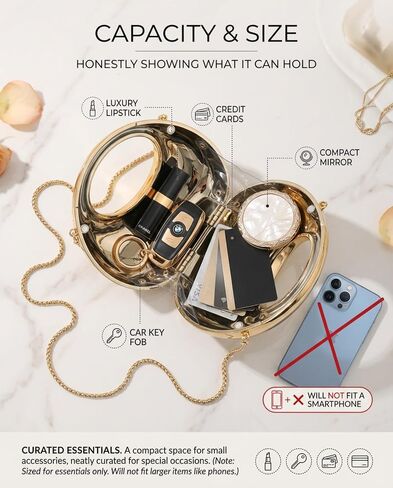 Acrylic Moon Purse for Women Easy-Open Closure Evening Clutch Handbag Small Crossbody Bag for Wedding Party Prom in Kuwait