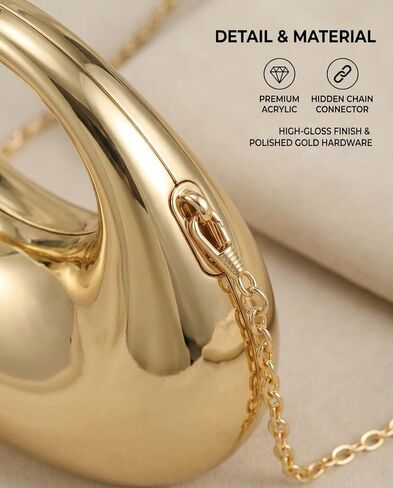 Acrylic Moon Purse for Women Easy-Open Closure Evening Clutch Handbag Small Crossbody Bag for Wedding Party Prom in Kuwait