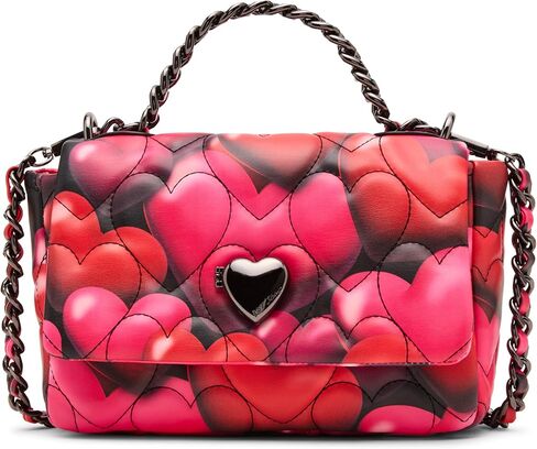 Betsey Johnson Bubble Hearts Flap Bag Black Multi in Kuwait