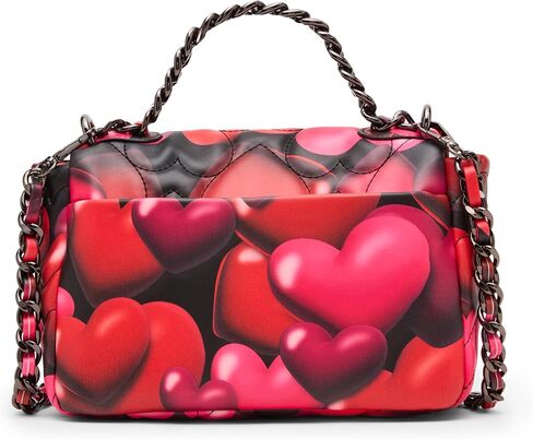 Betsey Johnson Bubble Hearts Flap Bag Black Multi in Kuwait