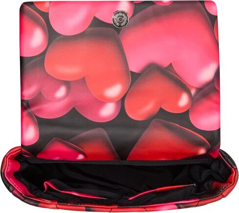 Betsey Johnson Bubble Hearts Flap Bag Black Multi in Kuwait