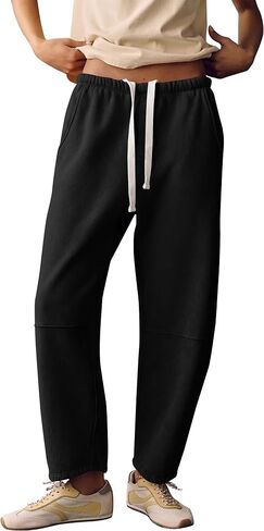 Anoumcy Women’s Barrel Drawstring Pants Spring Fall Comfy Sweatpants Casual Lounge Pants with Pockets in Saudi Arabia