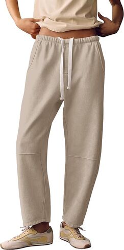 Anoumcy Women’s Barrel Drawstring Pants Spring Fall Comfy Sweatpants Casual Lounge Pants with Pockets in Saudi Arabia
