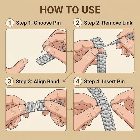 Chedin Watch Link Remover Kit with Spring Bar Tool and 360Pcs Watch Band Pins 8-25mm Lengths for Strap Adjustment and Repair in Saudi Arabia