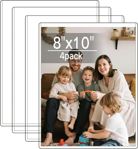 8x10 Picture Frames, 4 Pack PVC Photo Frame for Wall, Clear Frameless picture Frames 8 x 10, Wall Mount Sign Holder 8x10 for Home, School, Office in Saudi Arabia