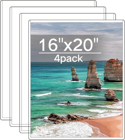 إطارات صور مقاس 8 × 10، 4 إطارات صور PVC للجدار، إطارات صور شفافة بدون إطار مقاس 8 × 10، حامل لافتات مثبت على الحائط مقاس 8 × 10 للمنزل والمدرسة والمكتب in Kuwait