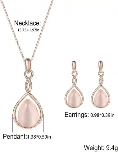 Rose Gold Jewelry Set, Elegant Pearl Necklace and Earrings, Classic Design for Various Occasions, Sturdy Materials and Comfortable Wear in Saudi Arabia