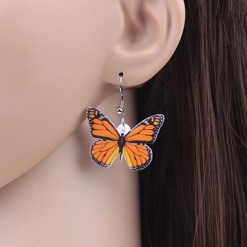 NEWEI Acrylic Monarch Necklace Earrings Charms Morpho Butterfly Jewelry Sets Insect Dangle Drop Pendant for Women Summer Accessories in Kuwait