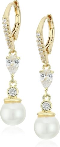 Anne Klein Women's Drop Pearl Earrings, Classic Statement Fashion Jewelry with Pearl Accents for Everyday and Dress Wear in Kuwait