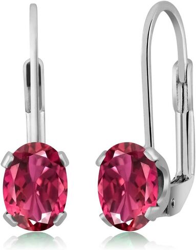 Gem Stone King Pink Tourmaline Earrings for Women | 925 Sterling Silver | 1.70 Cttw | Gemstone October Birthstone | Oval 7X5MM | Fine Jewelry Gifts for Women Mom Wife Her in Saudi Arabia