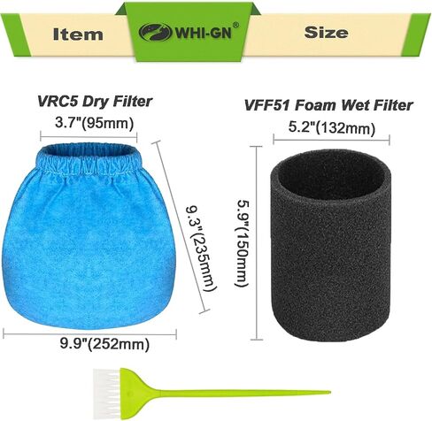 15 Pack VRC5 Reusable Cloth Filter Bags for Vacmaster 4 to 16 Gallon Wet/Dry Vacuums, Shop Vac Dust Filter Bags Replacement in Kuwait
