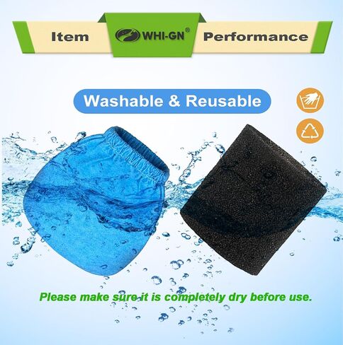 15 Pack VRC5 Reusable Cloth Filter Bags for Vacmaster 4 to 16 Gallon Wet/Dry Vacuums, Shop Vac Dust Filter Bags Replacement in Kuwait