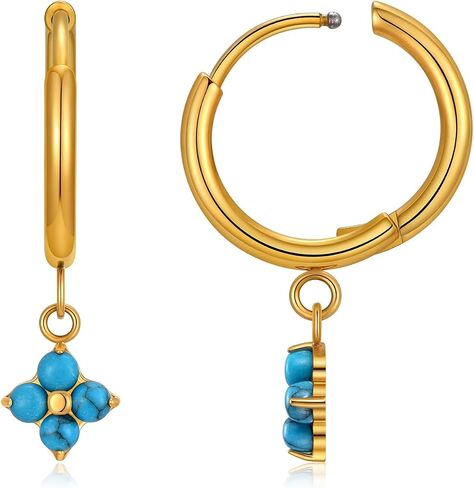 1 Pair ASTM F136 Titanium Flower Huggies Hoop Earrings for Helix Conch Earlobe in Saudi Arabia