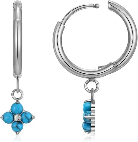 1 Pair ASTM F136 Titanium Flower Huggies Hoop Earrings for Helix Conch Earlobe in Saudi Arabia