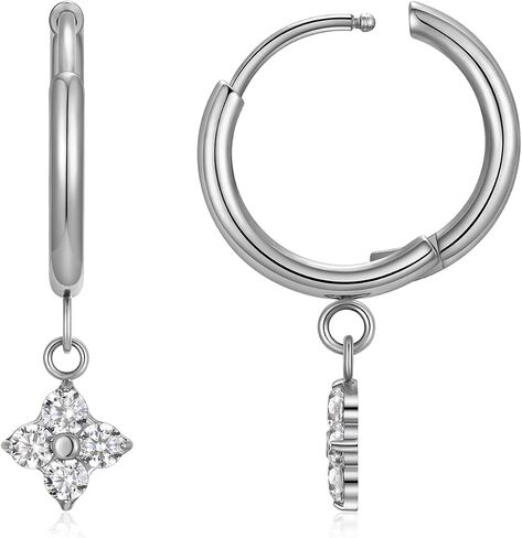 1 Pair ASTM F136 Titanium Flower Huggies Hoop Earrings for Helix Conch Earlobe in Saudi Arabia