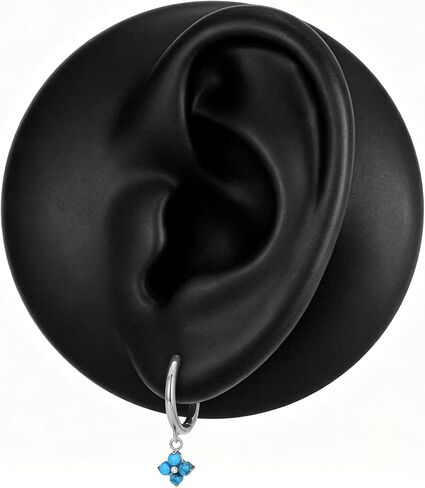 1 Pair ASTM F136 Titanium Flower Huggies Hoop Earrings for Helix Conch Earlobe in Saudi Arabia