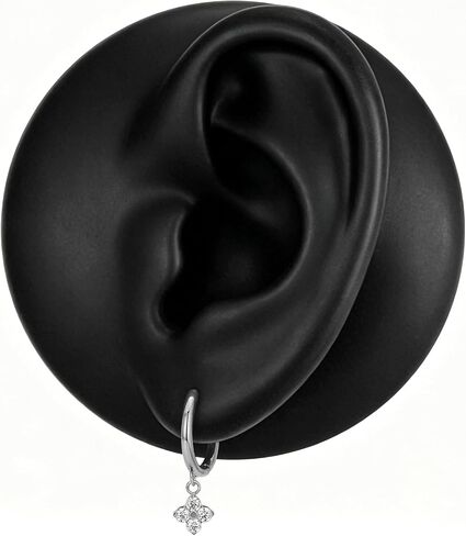 1 Pair ASTM F136 Titanium Flower Huggies Hoop Earrings for Helix Conch Earlobe in Saudi Arabia