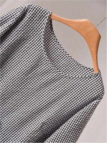 SOLY HUX Women's Plus Size Plaid Babydoll Peplum Blouse Shirts Long Sleeve 3D Floral Cute Going Out Tops in Kuwait