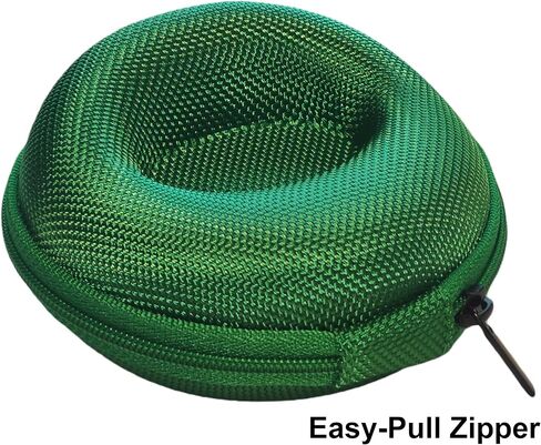 Portable Single Watch Case | Zippered Travel Storage Box with Soft Cushion For Wristwatches & Smart Watches up to 50mm Compact Protection for Men & Women (Green) in Kuwait