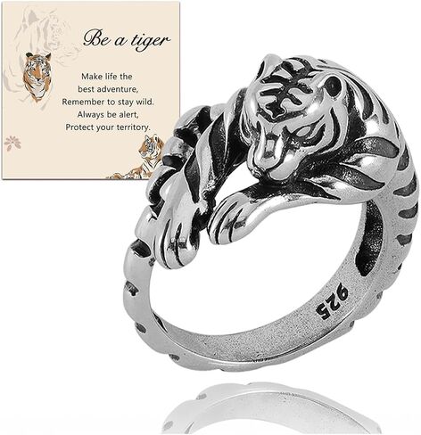 Tiger Ring Jaguar Ring Animal Ring Animal Lnspired Jewelry Punk Ring Unisex Tiger Head Band Ring Ring For Men Women Ring in Saudi Arabia