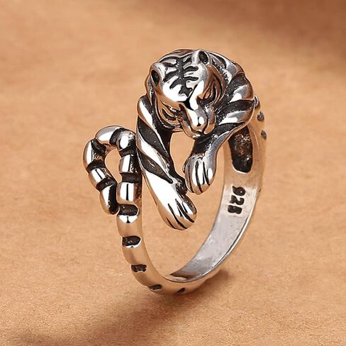 Tiger Ring Jaguar Ring Animal Ring Animal Lnspired Jewelry Punk Ring Unisex Tiger Head Band Ring Ring For Men Women Ring in Saudi Arabia