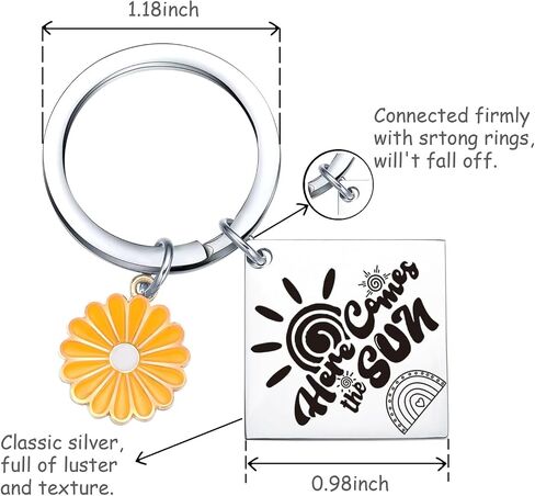 Sunshine Keychain Motivational Gifts For Women Lyrics Quote Jewelry Uplifting Keychain in Saudi Arabia