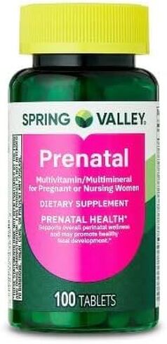 Spring Valley Prenatal Multivitamin/Multimineral for Pregnant and Nursing Women Dietary Supplement Tablets, 100 Count +Sticker, Dri Store. in Saudi Arabia