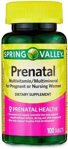 Spring Valley Prenatal Multivitamin/Multimineral for Pregnant and Nursing Women Dietary Supplement Tablets, 100 Count +Sticker, Dri Store. in Saudi Arabia