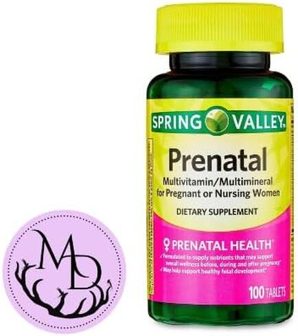 Spring Valley Prenatal Multivitamin/Multimineral for Pregnant and Nursing Women Dietary Supplement Tablets, 100 Count +Sticker, Dri Store. in Saudi Arabia