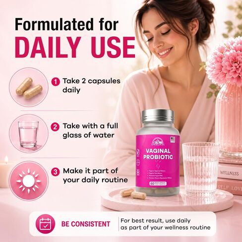 Probiotics for Women - Vaginal Probiotic for Vaginal Health and Tightening, Supports Vaginal Probiotics Balance with Natural Ingredients for Optimal Feminine Care in Saudi Arabia