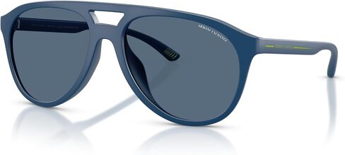 نظارات شمسية من Armani Exchange AX AX4156SU بمقاس عالمي، أزرق داكن غير لامع/أزرق داكن، 59 ملم in Kuwait