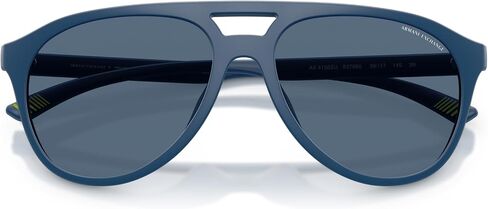نظارات شمسية من Armani Exchange AX AX4156SU بمقاس عالمي، أزرق داكن غير لامع/أزرق داكن، 59 ملم in Kuwait