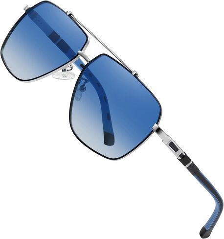 Polarized Square Aviator Sunglasses for Men Trendy UV400 Fashion Sunglasses for Driving Fishing in Saudi Arabia