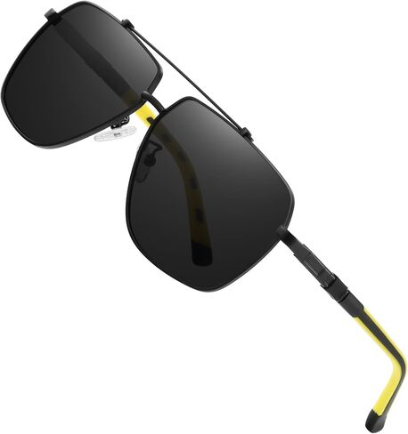 Polarized Square Aviator Sunglasses for Men Trendy UV400 Fashion Sunglasses for Driving Fishing in Kuwait