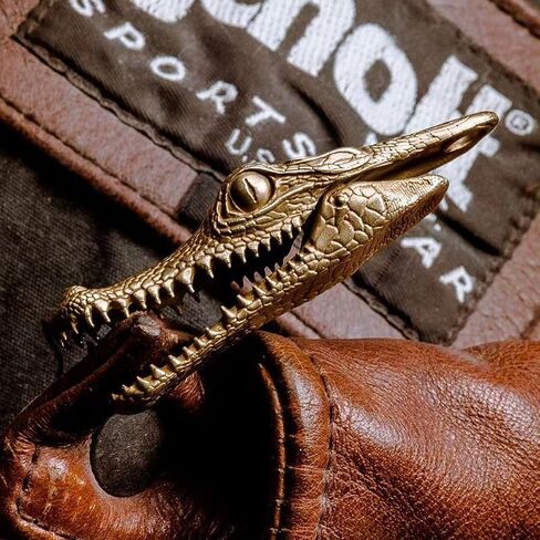 Brass Alligator Keychain - Men's Key Holder with Edgy Style, Vintage Multi-Tool Carabiner, Mechanical Key Organizer for Enthusiasts in Saudi Arabia