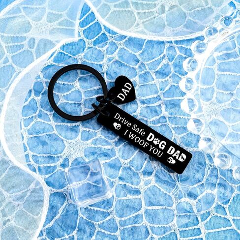 Happy Fathers Day Gift for Dog Dad Dogs Keychain Dogs Lovers Gifts for Men Daddy Drive Safe Key Ring Puppy Owner Gift for Daddy from Mom Birthday Christmas Presents for Pet Owner in Saudi Arabia