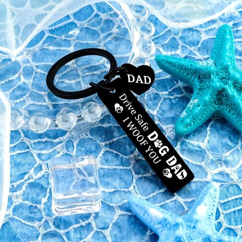 Happy Fathers Day Gift for Dog Dad Dogs Keychain Dogs Lovers Gifts for Men Daddy Drive Safe Key Ring Puppy Owner Gift for Daddy from Mom Birthday Christmas Presents for Pet Owner in Saudi Arabia