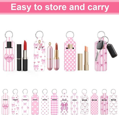 24-Pack Keychain Chapstick Holder, Cute Pocket Lip Balm Holder Keychain, 12 Designs, Lip Balm Holder Keychain in Saudi Arabia