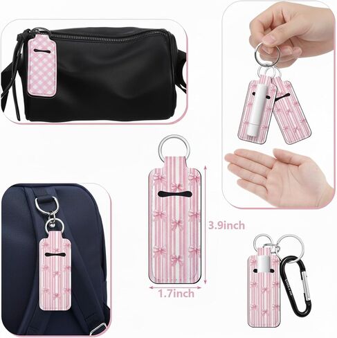 24-Pack Keychain Chapstick Holder, Cute Pocket Lip Balm Holder Keychain, 12 Designs, Lip Balm Holder Keychain in Saudi Arabia