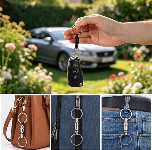 2 PCS Quick Release Keychain Detachable Key Ring Quick Release with 2 Split Rings for Men Car Purse Bag Accessories in Saudi Arabia