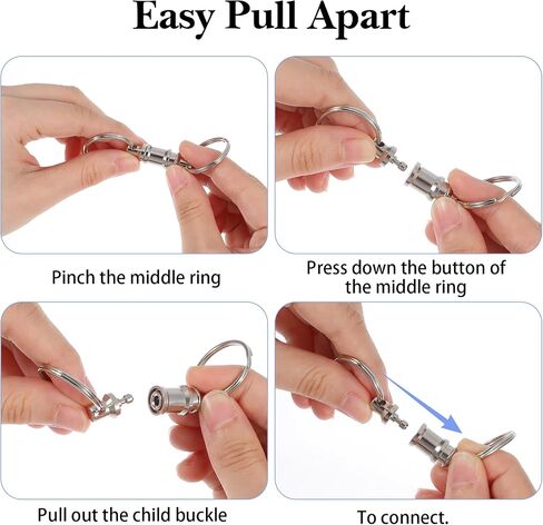2 PCS Quick Release Keychain Detachable Key Ring Quick Release with 2 Split Rings for Men Car Purse Bag Accessories in Saudi Arabia
