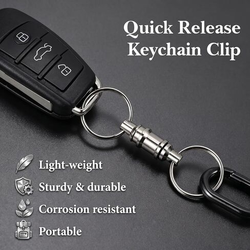 2 PCS Quick Release Keychain Detachable Key Ring Quick Release with 2 Split Rings for Men Car Purse Bag Accessories in Saudi Arabia