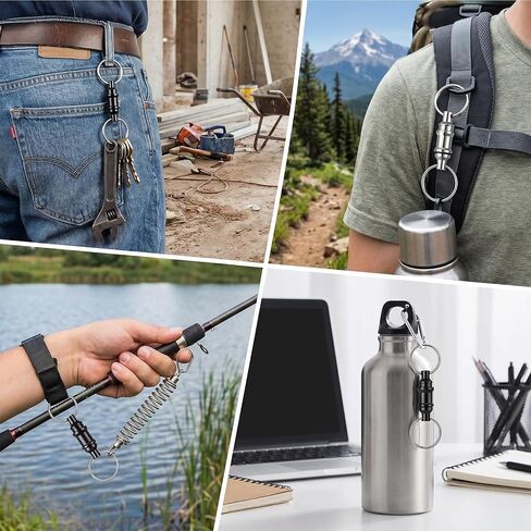 2 PCS Quick Release Keychain Detachable Key Ring Quick Release with 2 Split Rings for Men Car Purse Bag Accessories in Saudi Arabia