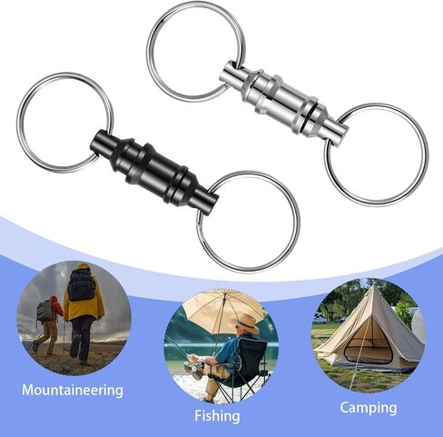 2 PCS Quick Release Keychain Detachable Key Ring Quick Release with 2 Split Rings for Men Car Purse Bag Accessories in Saudi Arabia