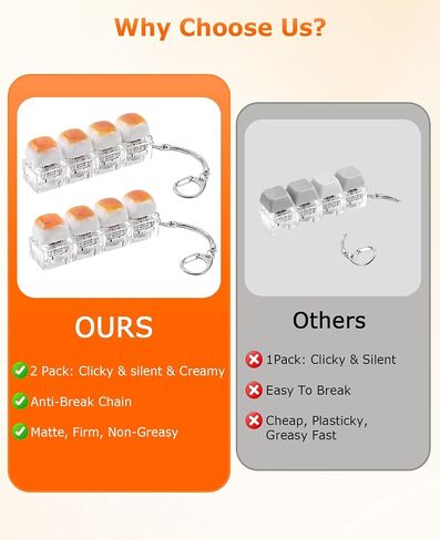 2 PCS Keyboard Fidget Keychain, Caramel Bread Relief Stress Clicky Key Board Keychain for Adults in Saudi Arabia