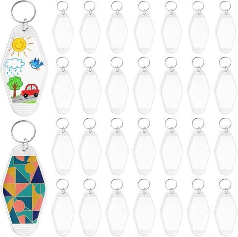 40 Pcs Motel Keychain Blanks, Hotel Keychain Blank, Retro Clear Plastic Diamond Shape Key Tags, Vintage Style Hotel Key Fobs, 3.5 x 1.8 in Bulk Pack for Luggage, Keys, DIY Projects in Saudi Arabia