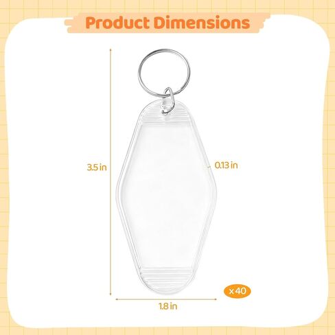 40 Pcs Motel Keychain Blanks, Hotel Keychain Blank, Retro Clear Plastic Diamond Shape Key Tags, Vintage Style Hotel Key Fobs, 3.5 x 1.8 in Bulk Pack for Luggage, Keys, DIY Projects in Saudi Arabia