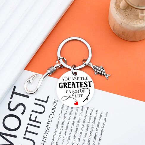 Fishing Keychain Gifts for Men Fish Keychain Fishing Accessories for Men Valentines Day Gifts for Boyfriend Husband Unique Birthday Christmas Fathers Day Gift for Fisherman in Kuwait