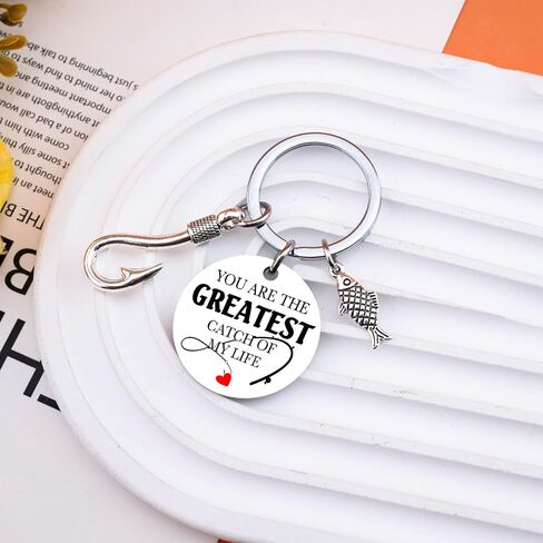 Fishing Keychain Gifts for Men Fish Keychain Fishing Accessories for Men Valentines Day Gifts for Boyfriend Husband Unique Birthday Christmas Fathers Day Gift for Fisherman in Kuwait