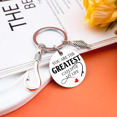 Fishing Keychain Gifts for Men Fish Keychain Fishing Accessories for Men Valentines Day Gifts for Boyfriend Husband Unique Birthday Christmas Fathers Day Gift for Fisherman in Kuwait